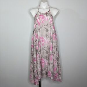 Courtney Washington pink grey halter dress L